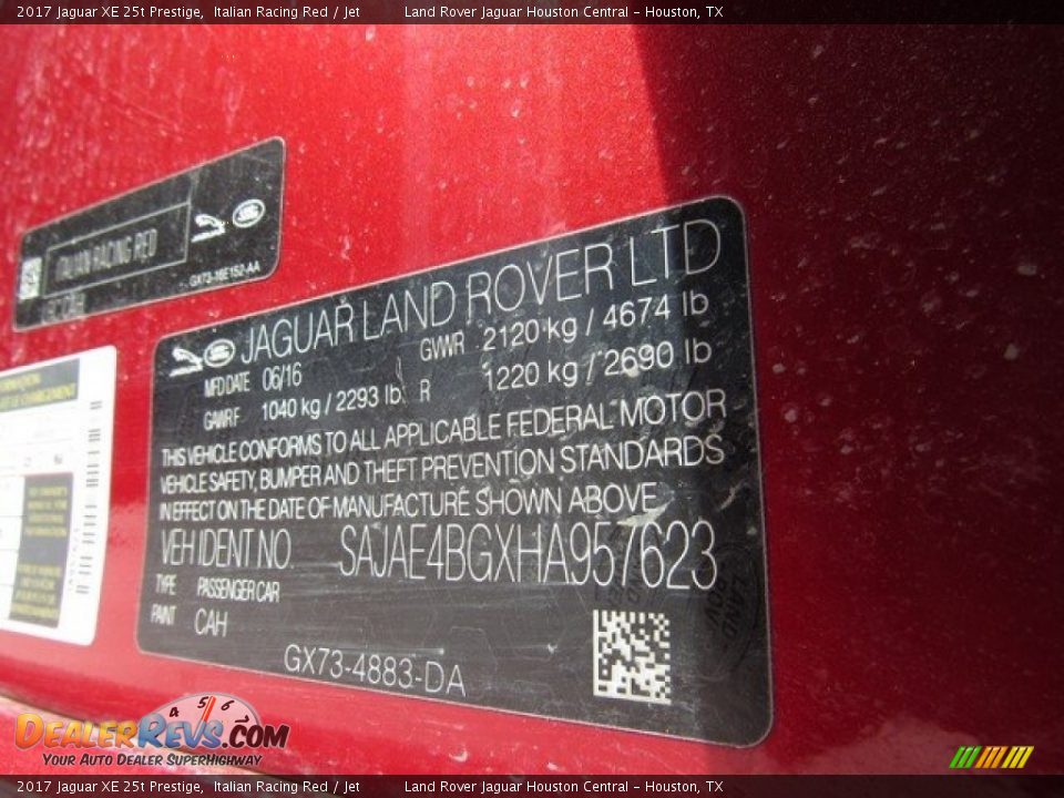 2017 Jaguar XE 25t Prestige Italian Racing Red / Jet Photo #21