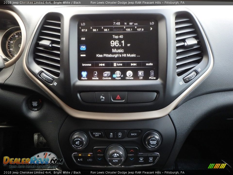 2018 Jeep Cherokee Limited 4x4 Bright White / Black Photo #17