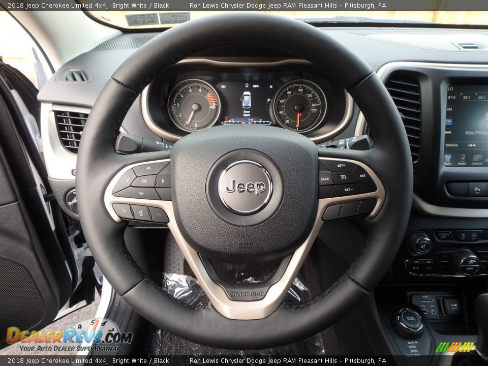 2018 Jeep Cherokee Limited 4x4 Bright White / Black Photo #20