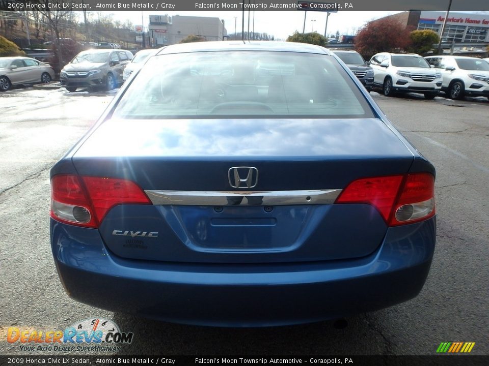 2009 Honda Civic LX Sedan Atomic Blue Metallic / Gray Photo #4