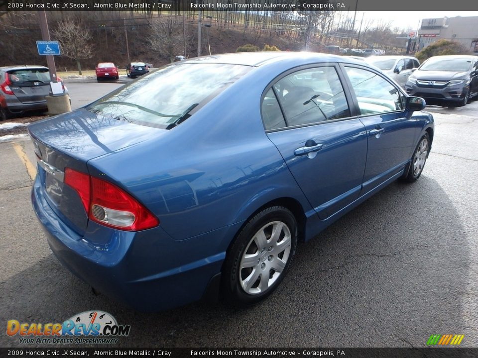 2009 Honda Civic LX Sedan Atomic Blue Metallic / Gray Photo #5
