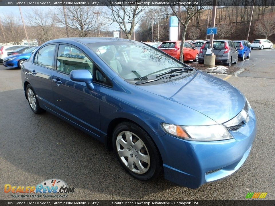 2009 Honda Civic LX Sedan Atomic Blue Metallic / Gray Photo #7