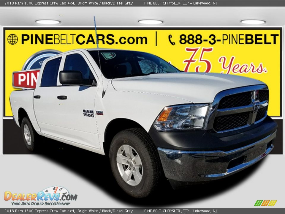 2018 Ram 1500 Express Crew Cab 4x4 Bright White / Black/Diesel Gray Photo #1