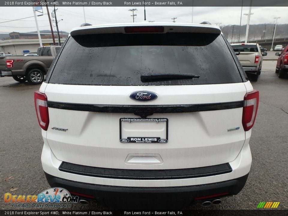 2018 Ford Explorer Sport 4WD White Platinum / Ebony Black Photo #4