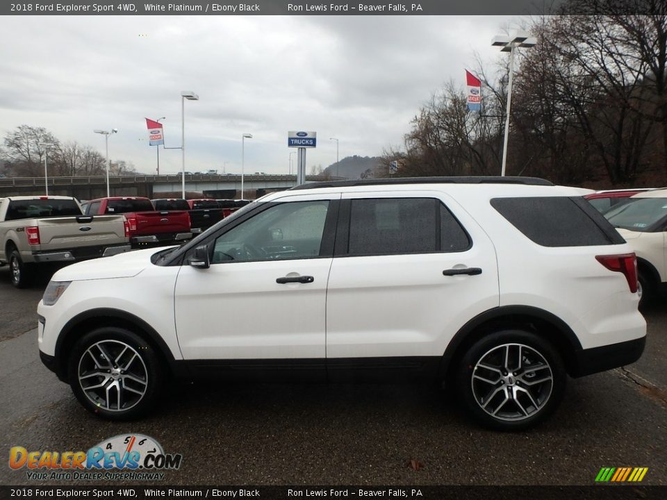 2018 Ford Explorer Sport 4WD White Platinum / Ebony Black Photo #6