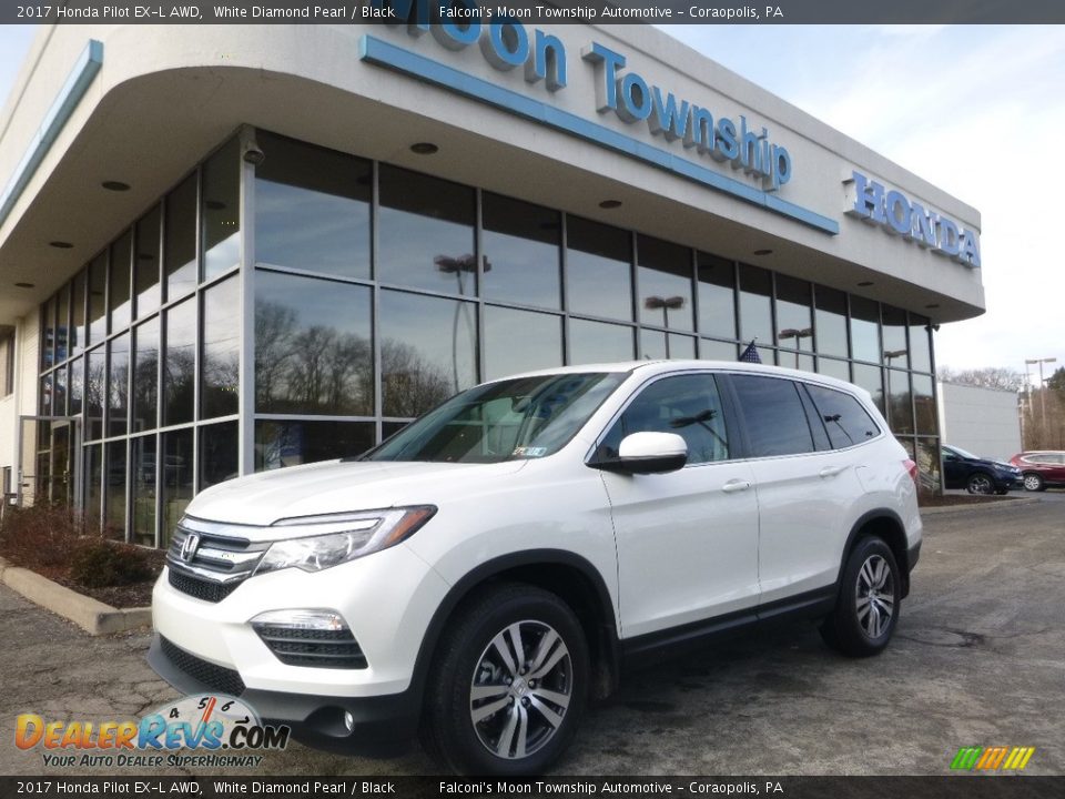 2017 Honda Pilot EX-L AWD White Diamond Pearl / Black Photo #1