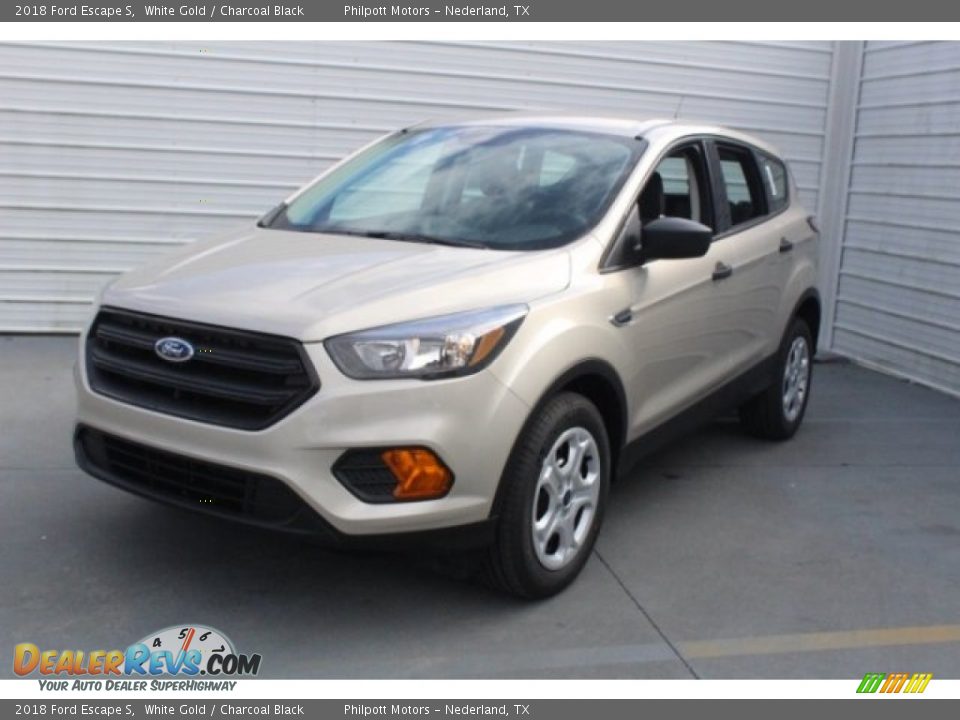 2018 Ford Escape S White Gold / Charcoal Black Photo #3