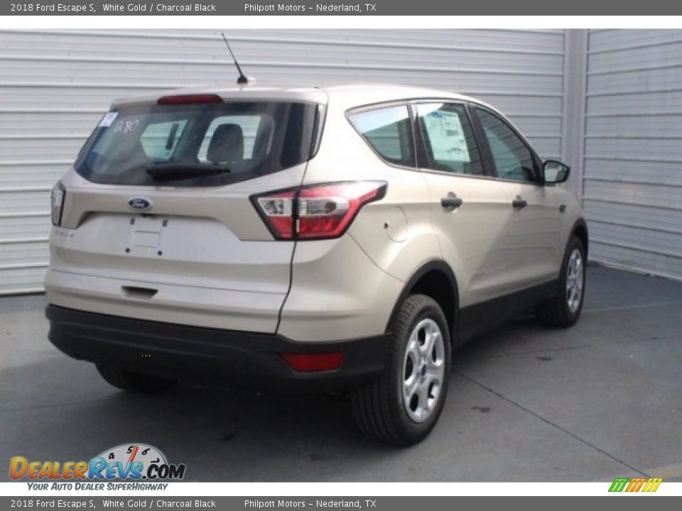 2018 Ford Escape S White Gold / Charcoal Black Photo #8