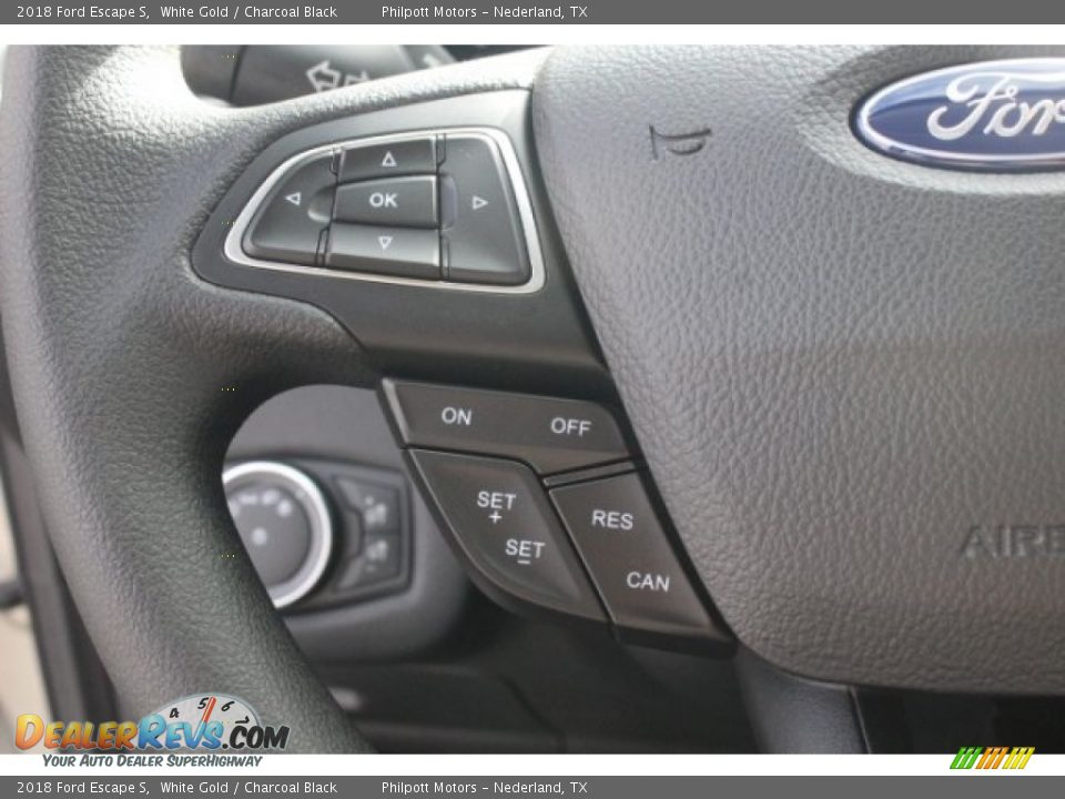 2018 Ford Escape S White Gold / Charcoal Black Photo #19