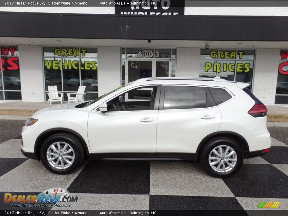 2017 Nissan Rogue SV Glacier White / Almond Photo #1