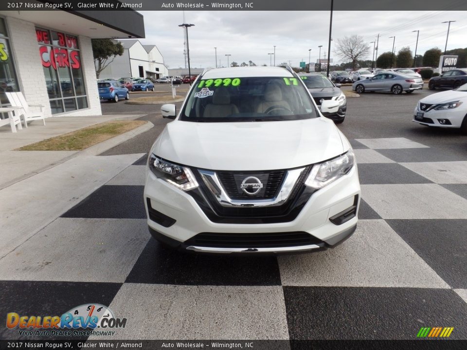 2017 Nissan Rogue SV Glacier White / Almond Photo #2