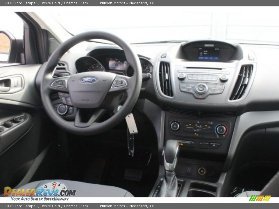 2018 Ford Escape S White Gold / Charcoal Black Photo #25