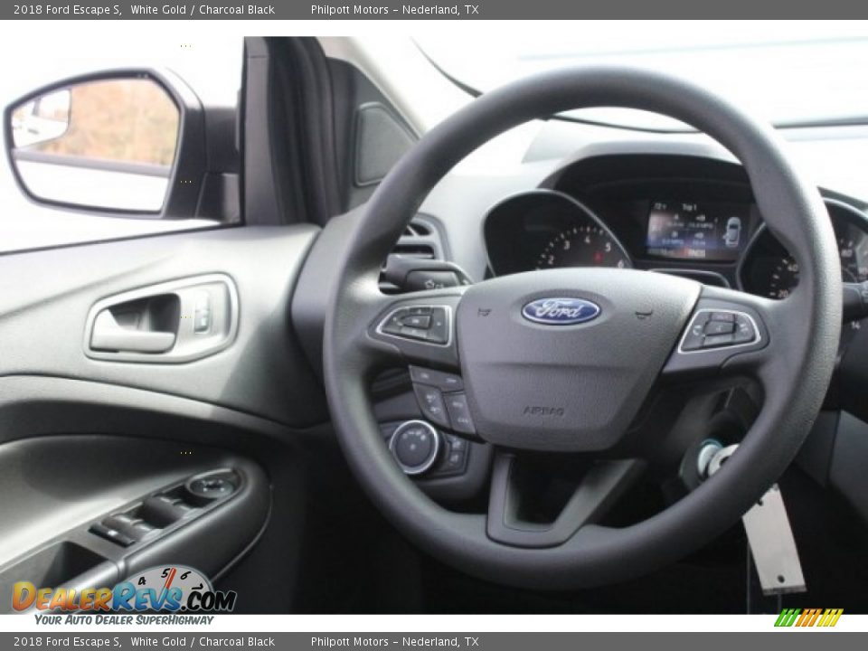 2018 Ford Escape S White Gold / Charcoal Black Photo #26
