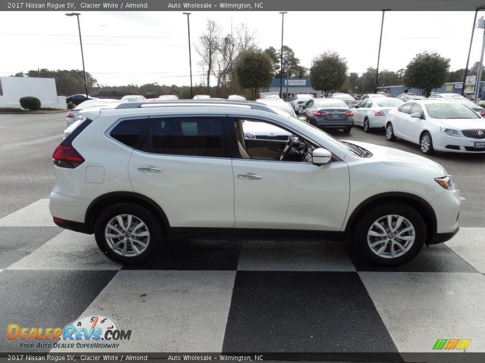 2017 Nissan Rogue SV Glacier White / Almond Photo #3