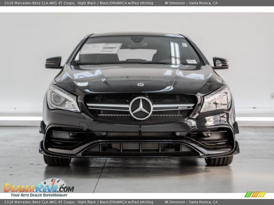 2018 Mercedes-Benz CLA AMG 45 Coupe Night Black / Black/DINAMICA w/Red stitching Photo #2