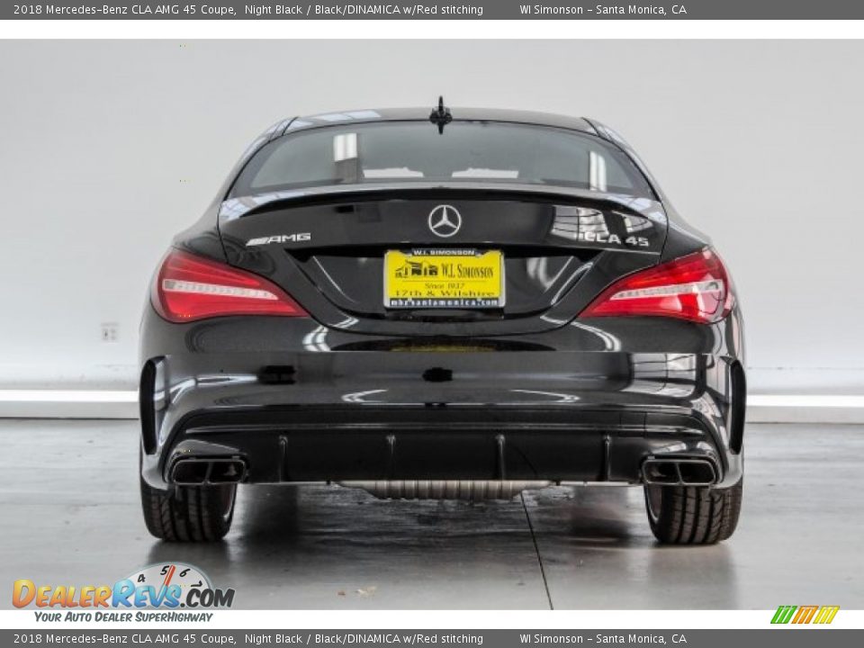 2018 Mercedes-Benz CLA AMG 45 Coupe Night Black / Black/DINAMICA w/Red stitching Photo #3