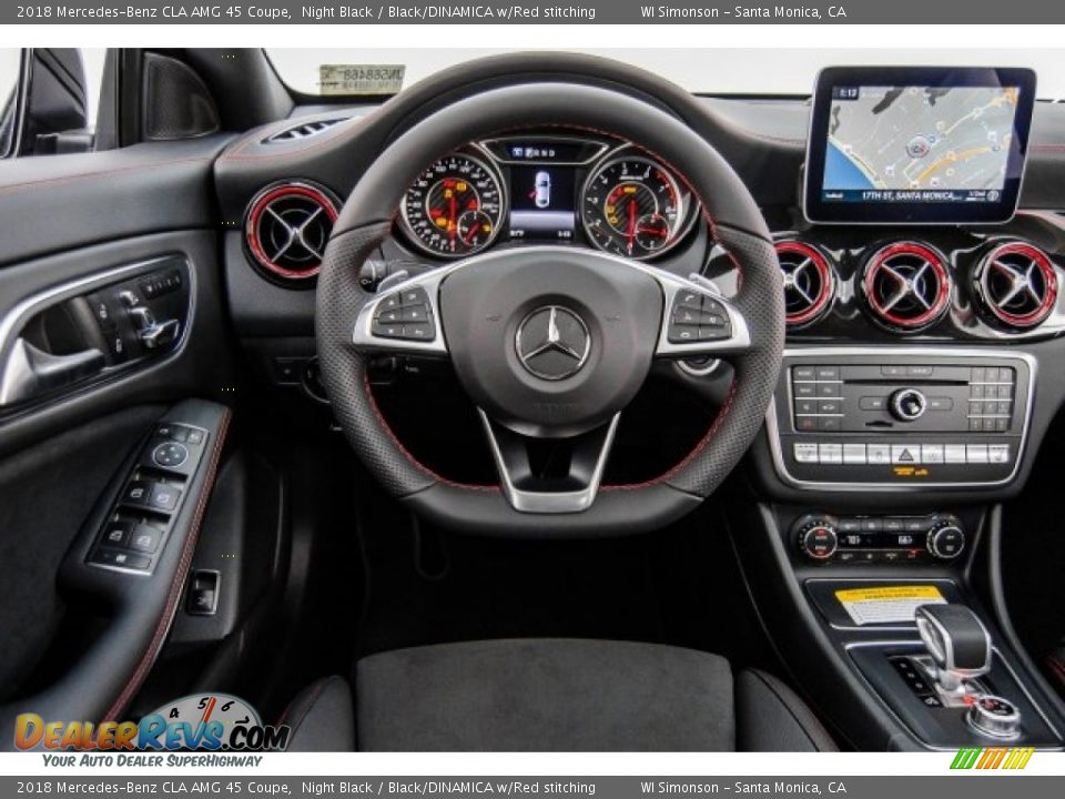 2018 Mercedes-Benz CLA AMG 45 Coupe Night Black / Black/DINAMICA w/Red stitching Photo #4