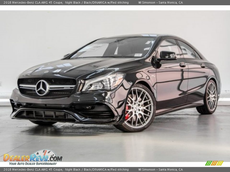 2018 Mercedes-Benz CLA AMG 45 Coupe Night Black / Black/DINAMICA w/Red stitching Photo #14