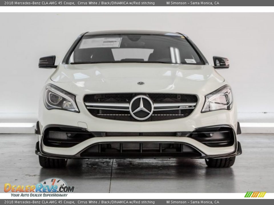 2018 Mercedes-Benz CLA AMG 45 Coupe Cirrus White / Black/DINAMICA w/Red stitching Photo #2