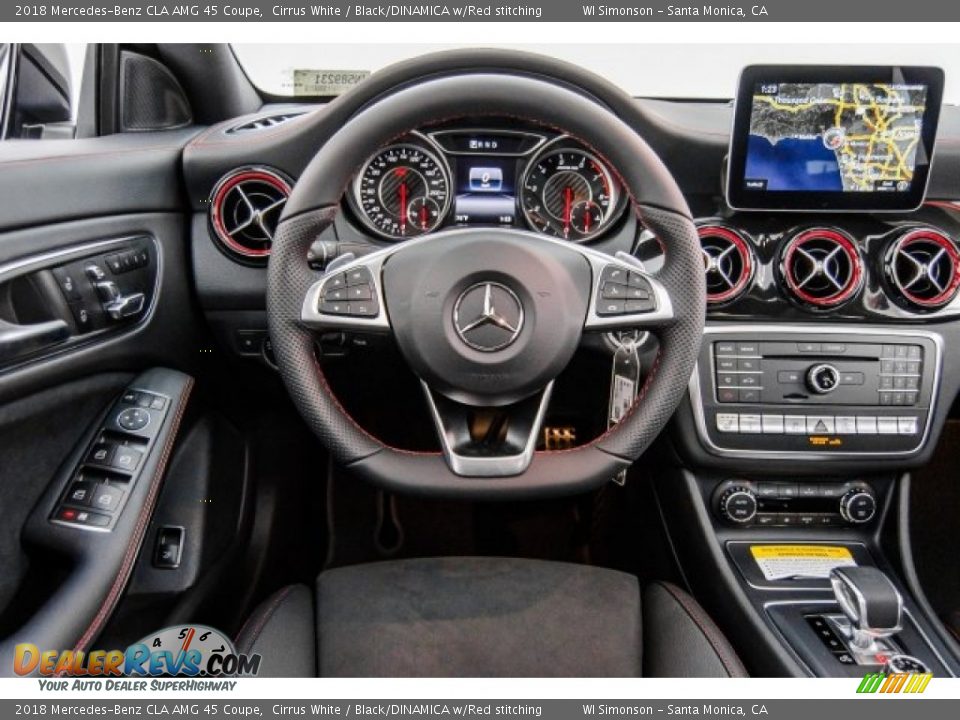 2018 Mercedes-Benz CLA AMG 45 Coupe Cirrus White / Black/DINAMICA w/Red stitching Photo #4