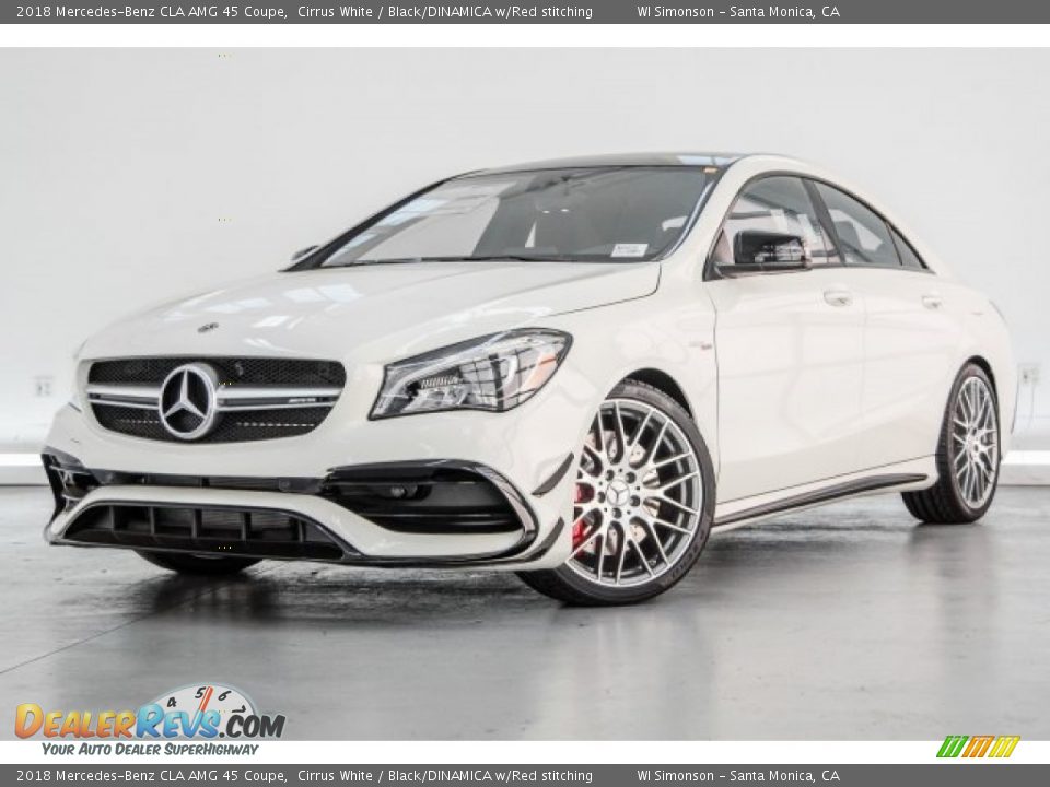2018 Mercedes-Benz CLA AMG 45 Coupe Cirrus White / Black/DINAMICA w/Red stitching Photo #18