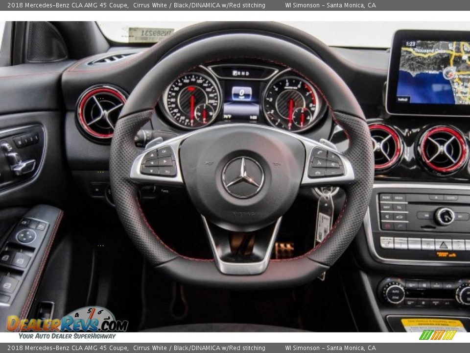 2018 Mercedes-Benz CLA AMG 45 Coupe Cirrus White / Black/DINAMICA w/Red stitching Photo #21
