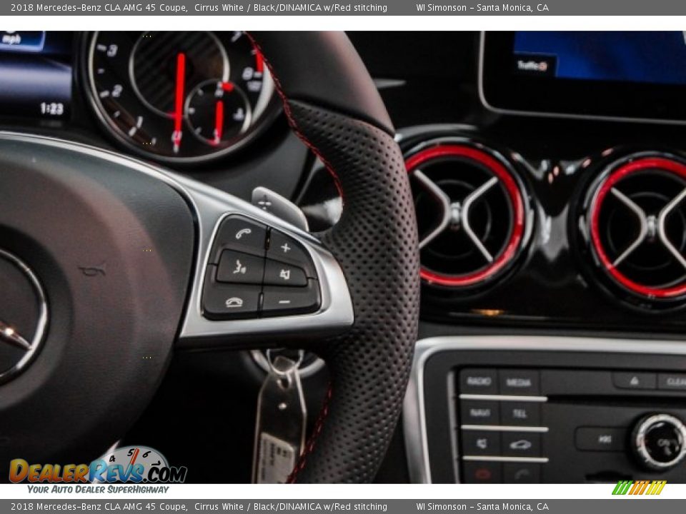 2018 Mercedes-Benz CLA AMG 45 Coupe Cirrus White / Black/DINAMICA w/Red stitching Photo #22