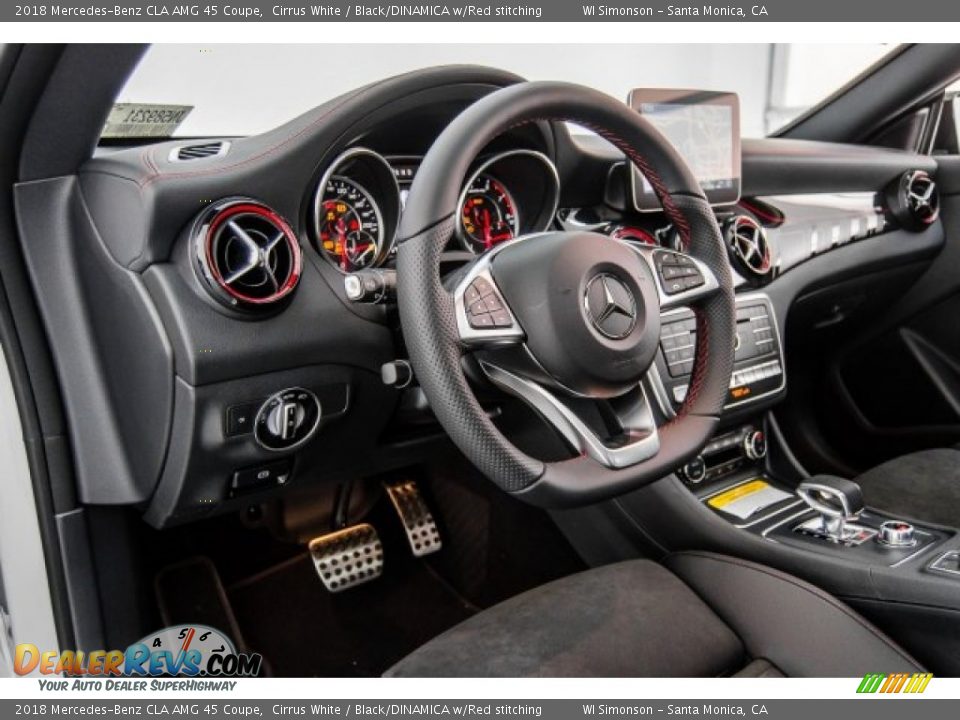 2018 Mercedes-Benz CLA AMG 45 Coupe Cirrus White / Black/DINAMICA w/Red stitching Photo #25