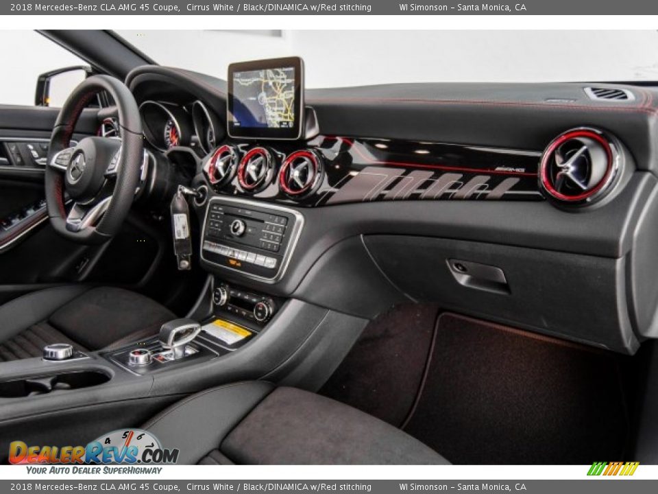 2018 Mercedes-Benz CLA AMG 45 Coupe Cirrus White / Black/DINAMICA w/Red stitching Photo #36