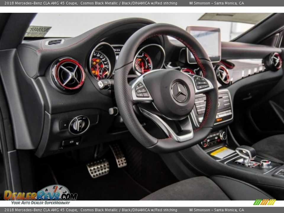 2018 Mercedes-Benz CLA AMG 45 Coupe Cosmos Black Metallic / Black/DINAMICA w/Red stitching Photo #25