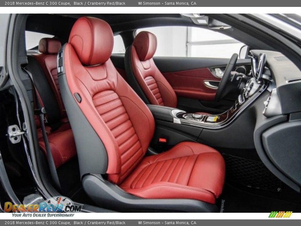 2018 Mercedes-Benz C 300 Coupe Black / Cranberry Red/Black Photo #2
