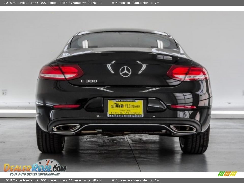 2018 Mercedes-Benz C 300 Coupe Black / Cranberry Red/Black Photo #4