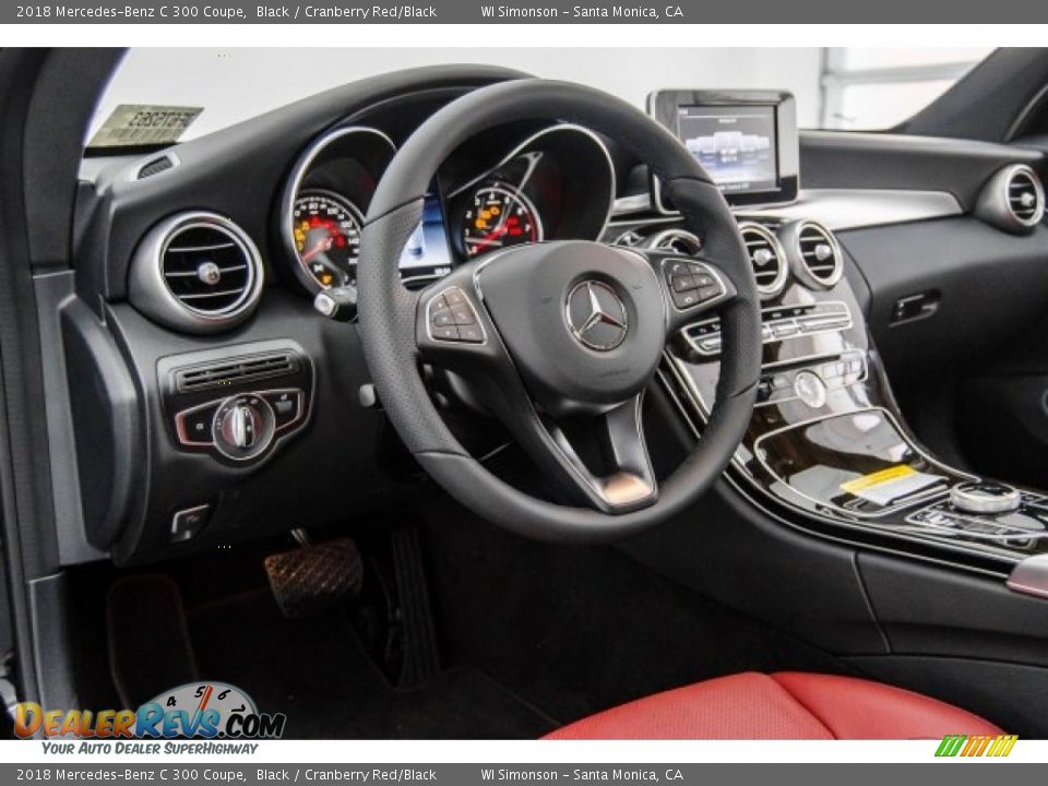 2018 Mercedes-Benz C 300 Coupe Black / Cranberry Red/Black Photo #6
