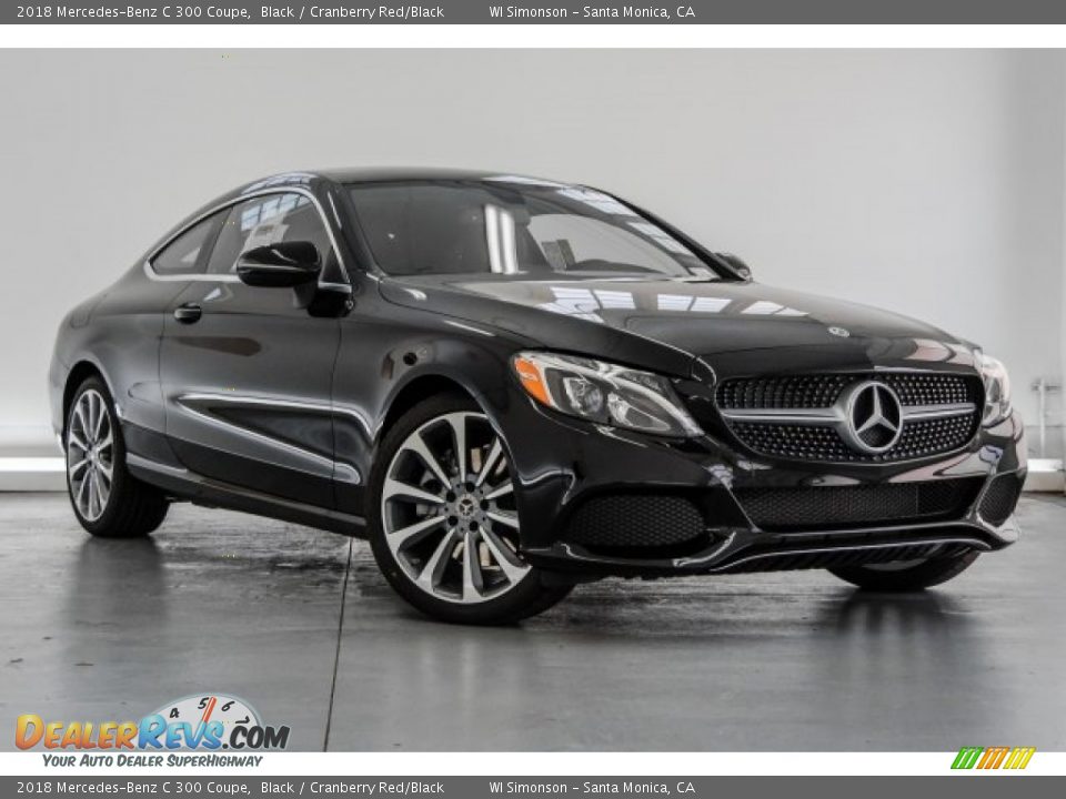 2018 Mercedes-Benz C 300 Coupe Black / Cranberry Red/Black Photo #12