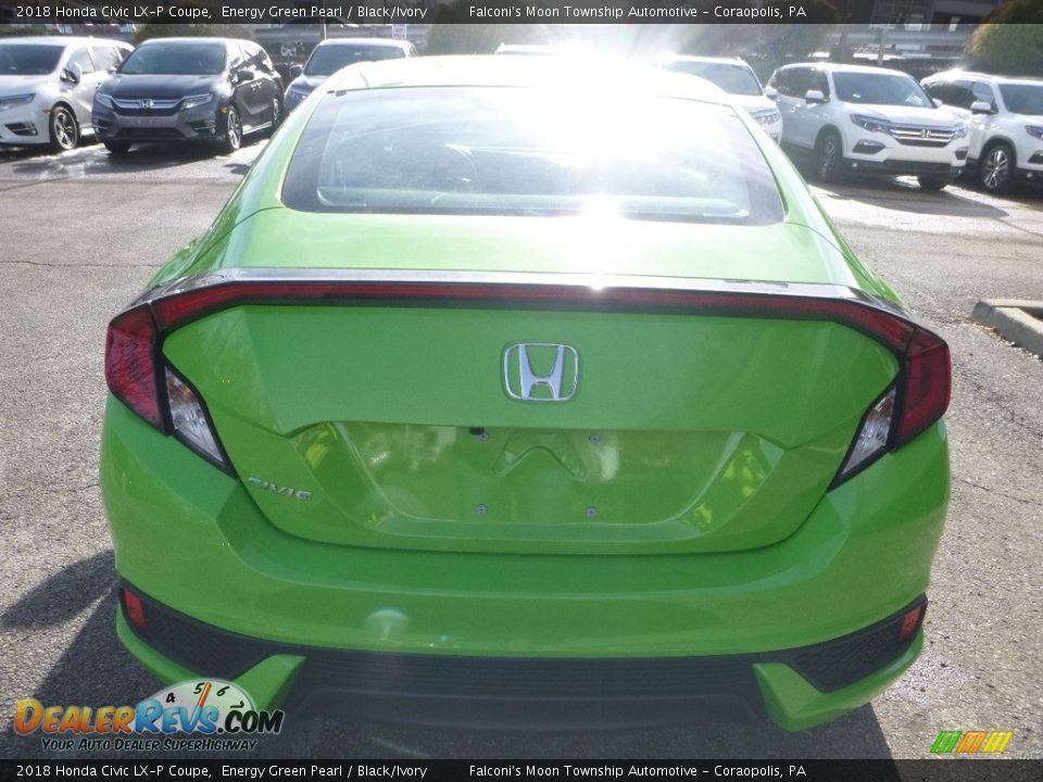 2018 Honda Civic LX-P Coupe Energy Green Pearl / Black/Ivory Photo #3