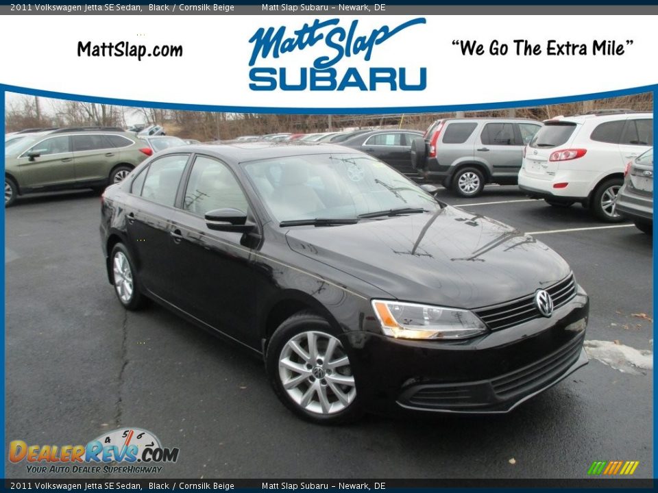 2011 Volkswagen Jetta SE Sedan Black / Cornsilk Beige Photo #1