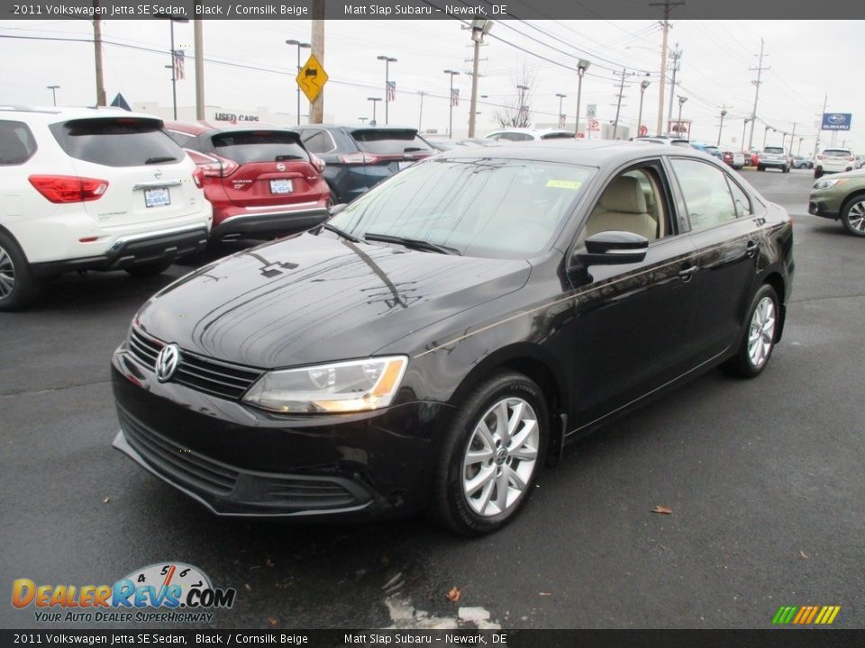 2011 Volkswagen Jetta SE Sedan Black / Cornsilk Beige Photo #2
