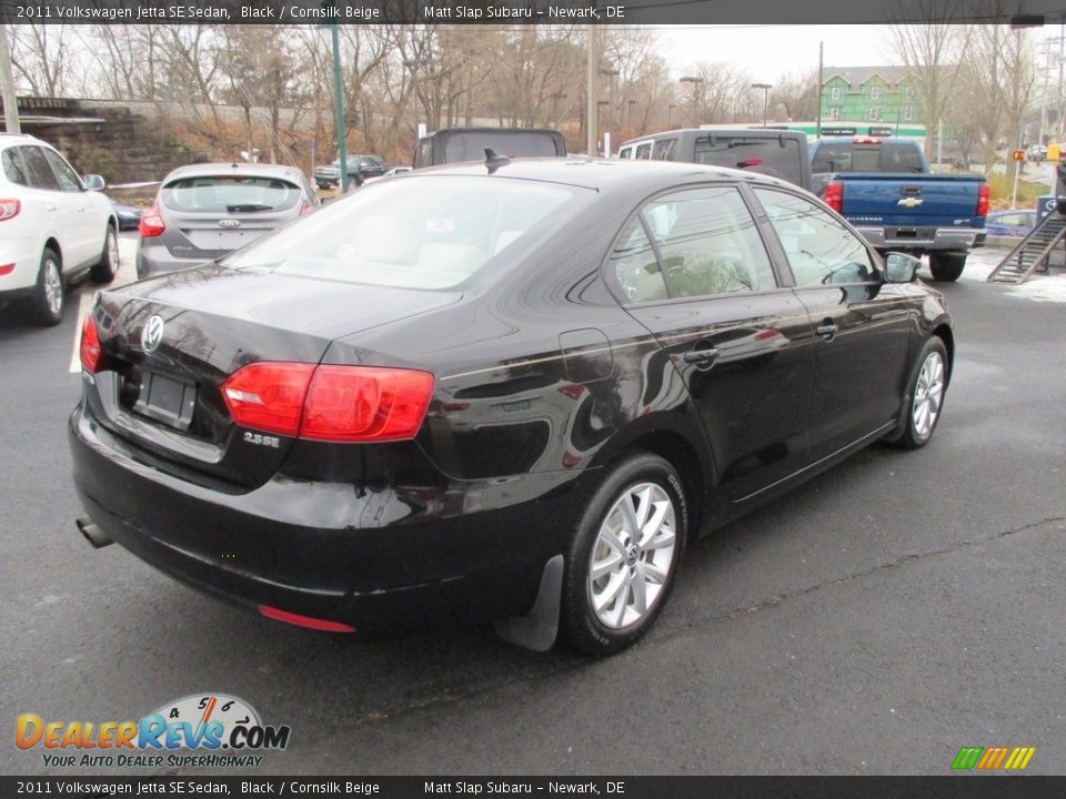 2011 Volkswagen Jetta SE Sedan Black / Cornsilk Beige Photo #6
