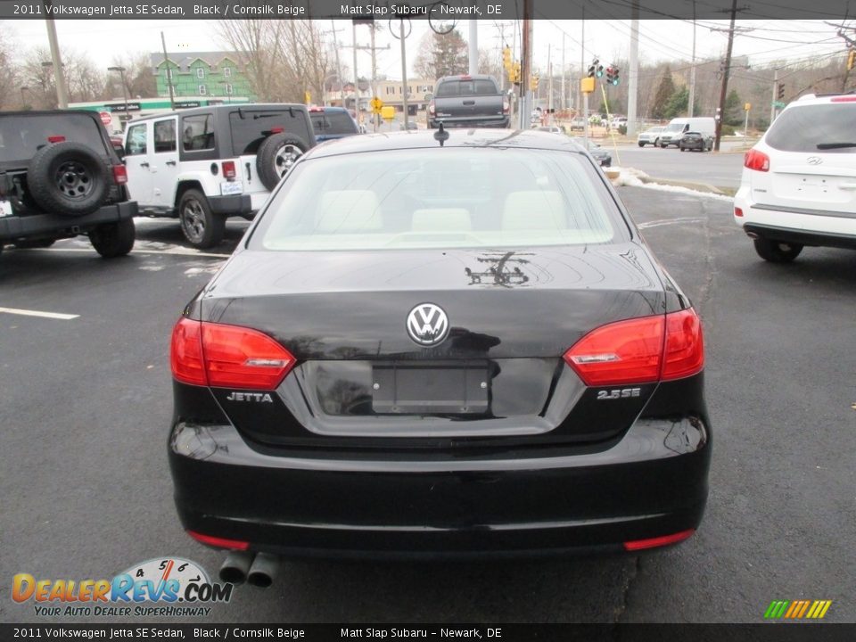 2011 Volkswagen Jetta SE Sedan Black / Cornsilk Beige Photo #7
