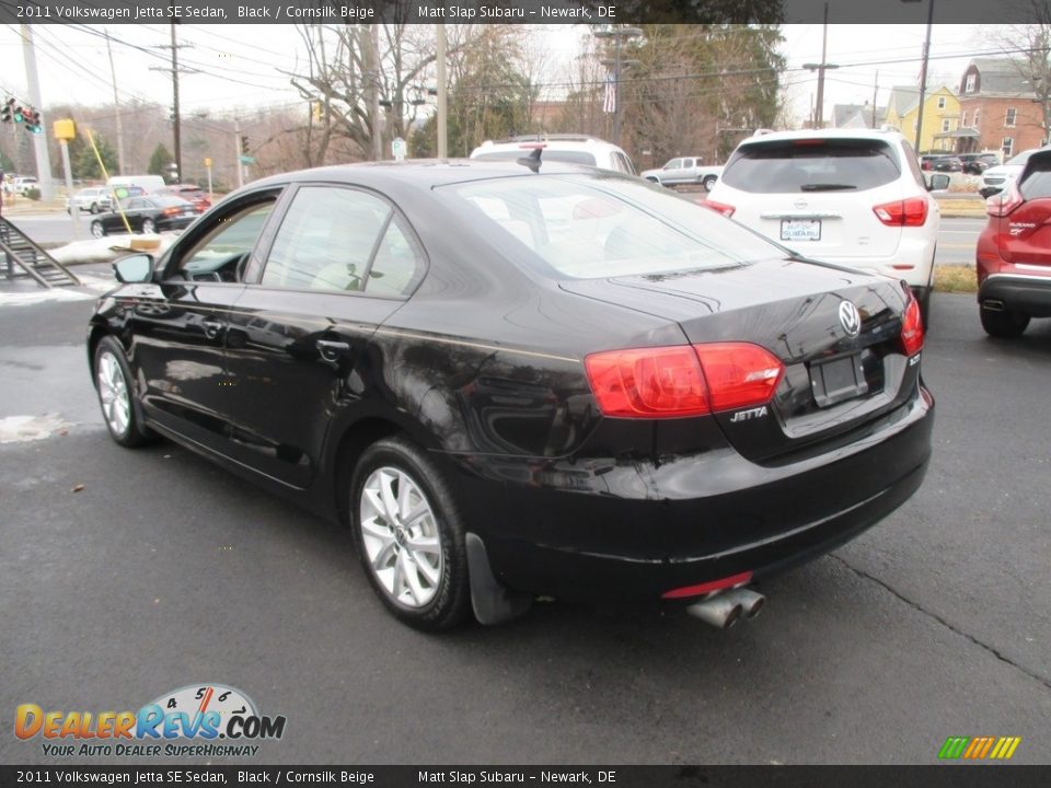 2011 Volkswagen Jetta SE Sedan Black / Cornsilk Beige Photo #8