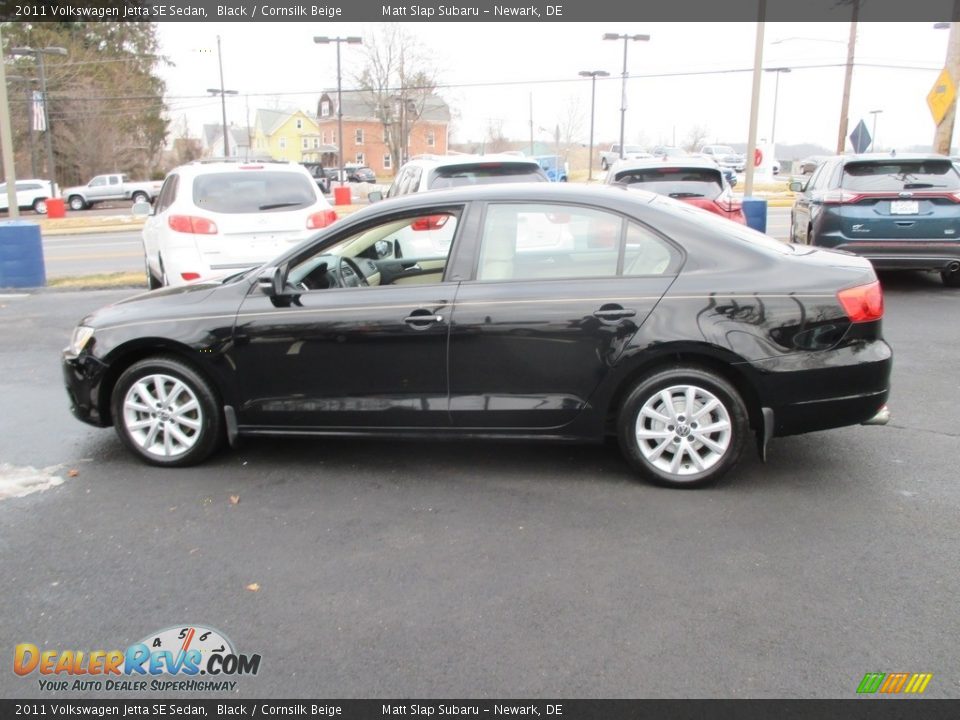 2011 Volkswagen Jetta SE Sedan Black / Cornsilk Beige Photo #9