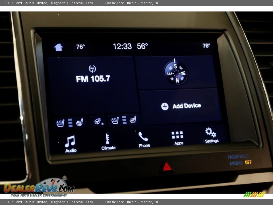 2017 Ford Taurus Limited Magnetic / Charcoal Black Photo #11