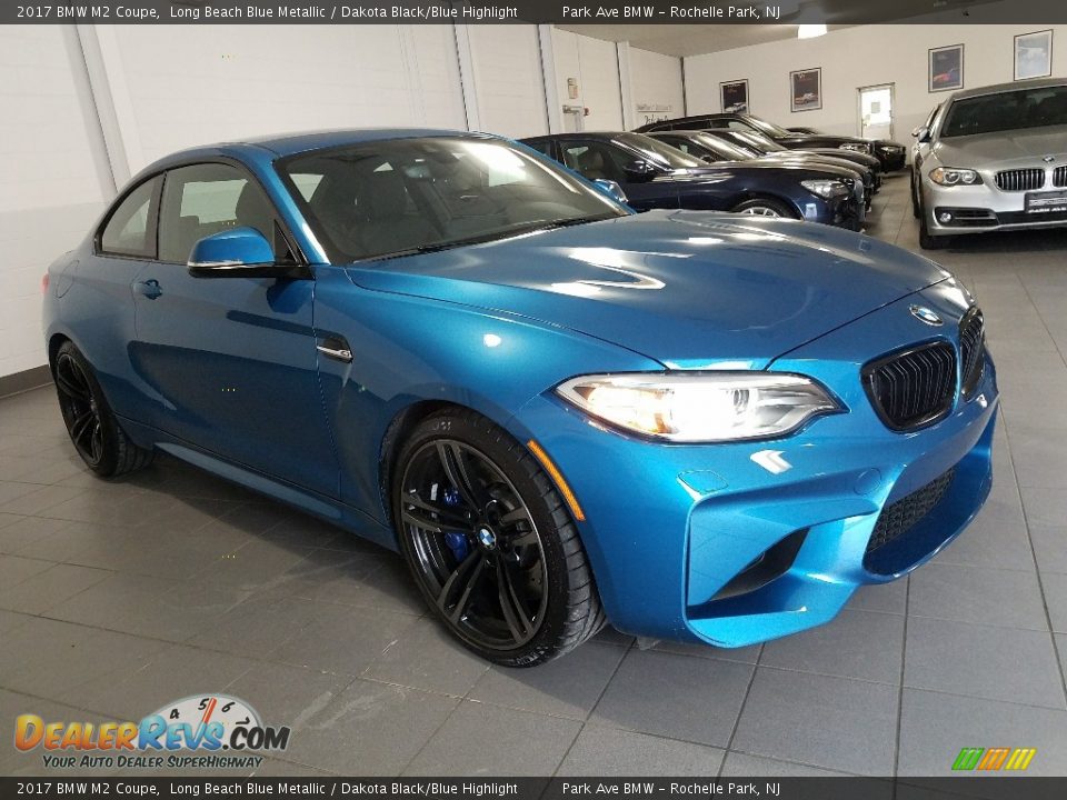 2017 BMW M2 Coupe Long Beach Blue Metallic / Dakota Black/Blue Highlight Photo #3