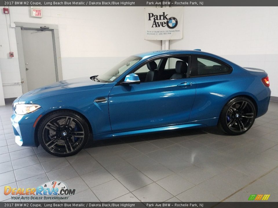 2017 BMW M2 Coupe Long Beach Blue Metallic / Dakota Black/Blue Highlight Photo #6
