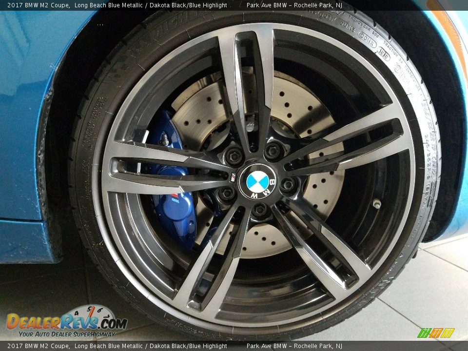 2017 BMW M2 Coupe Long Beach Blue Metallic / Dakota Black/Blue Highlight Photo #11