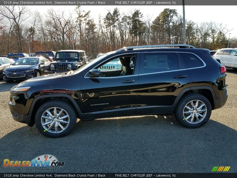 2018 Jeep Cherokee Limited 4x4 Diamond Black Crystal Pearl / Black Photo #3