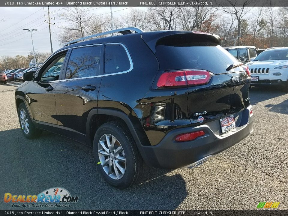 2018 Jeep Cherokee Limited 4x4 Diamond Black Crystal Pearl / Black Photo #4