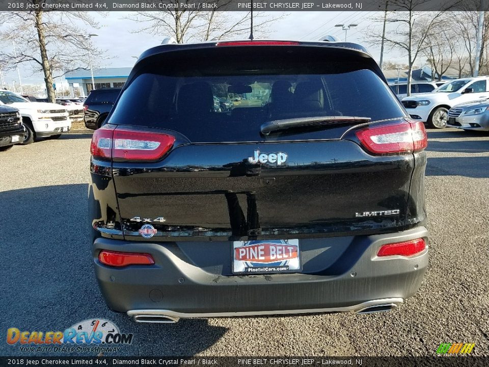 2018 Jeep Cherokee Limited 4x4 Diamond Black Crystal Pearl / Black Photo #5