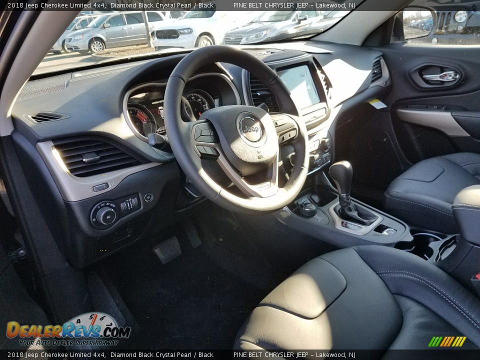 2018 Jeep Cherokee Limited 4x4 Diamond Black Crystal Pearl / Black Photo #7