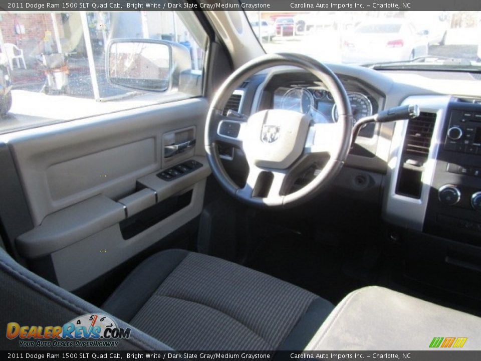 2011 Dodge Ram 1500 SLT Quad Cab Bright White / Dark Slate Gray/Medium Graystone Photo #12